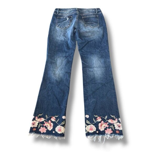 Driftwood ​Colette Floral Embroidered Denim Jeans Classic Fit Women’s Size 32 - Picture 2 of 14